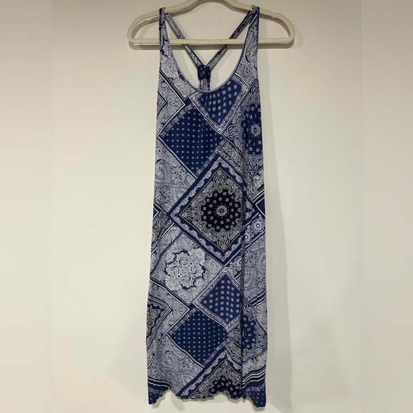 Lauren Ralph Lauren Dresses & Skirts - LAUREN Ralph Lauren Summer Racerback White & Blue Bandana Print Dress Large